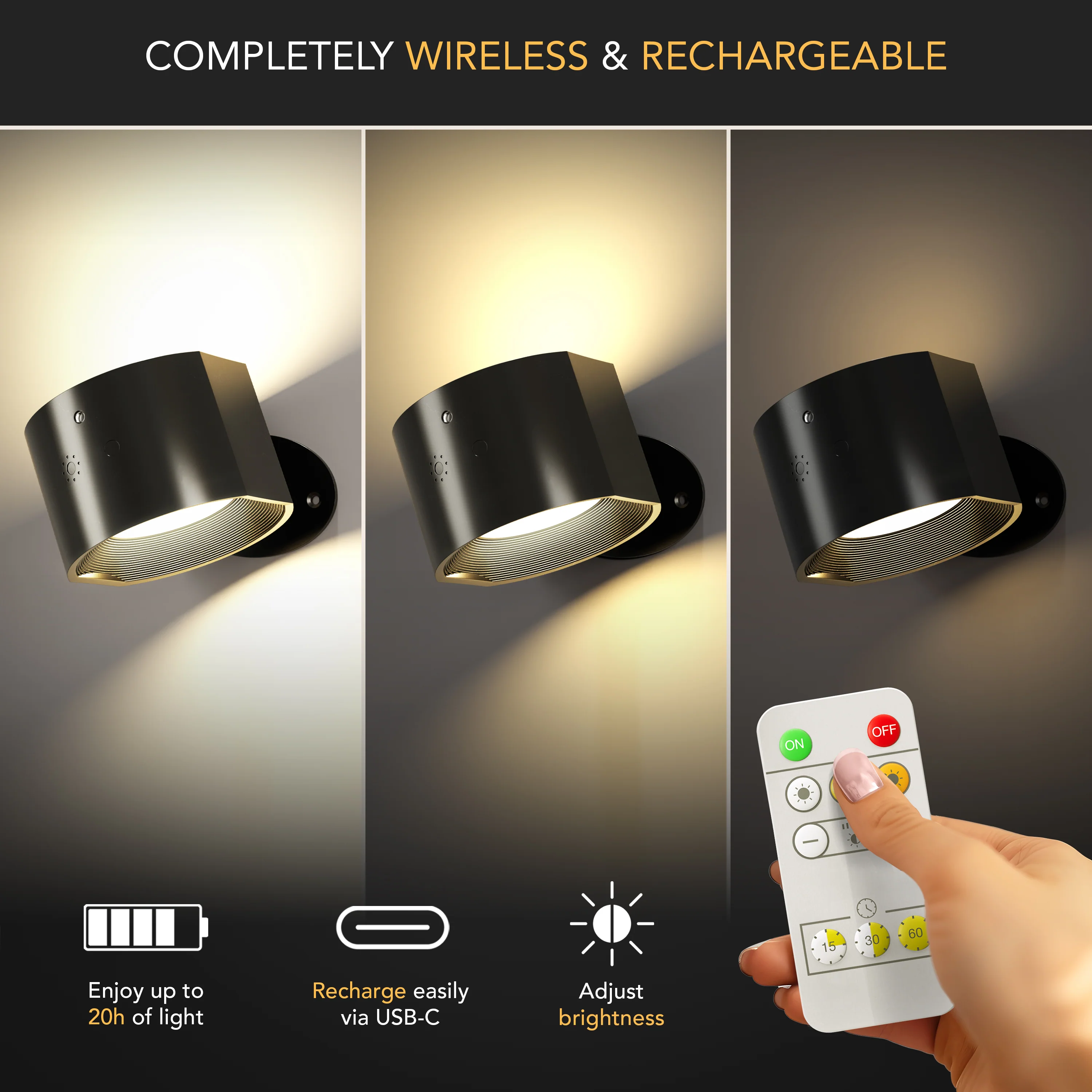 WIRELESS LED WALL LIGHTS - Image 3