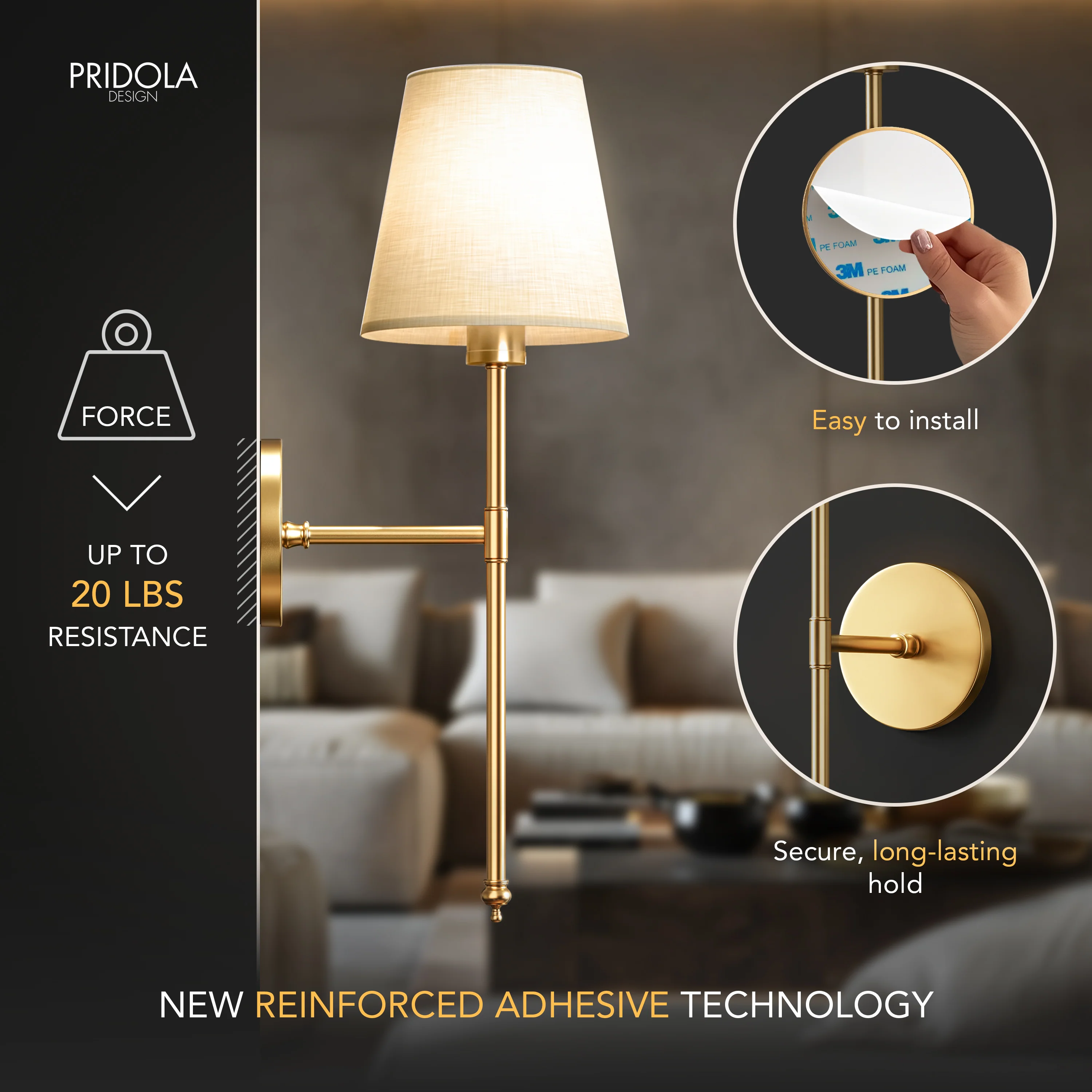 WIRELESS WALL SCONCE (SET OF 2 + 2 BULBS INCLUDED) - Image 8